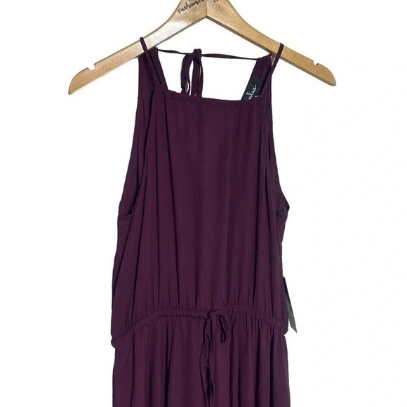 Lulus purple halter neck maxi dress front‎ side slit size S Fairycore Bridesmaid - Picture 6 of 12